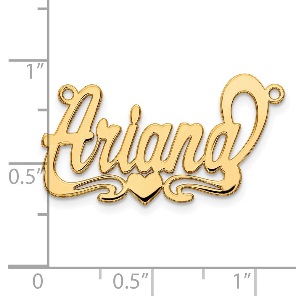 14K Gelbgold Poliert Herz Name Platte