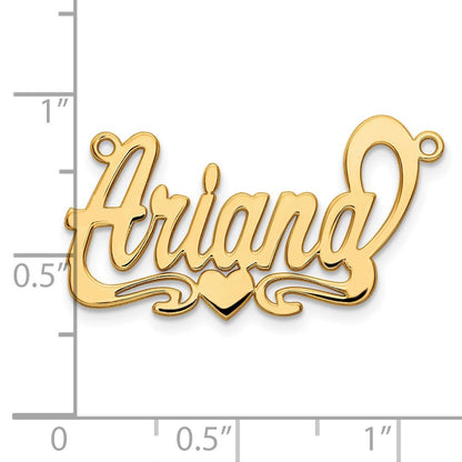14K Gelbgold Poliert Herz Name Platte