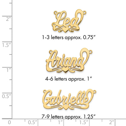 Vergoldet Sterlingsilber /gold Poliert Herz Name Platte