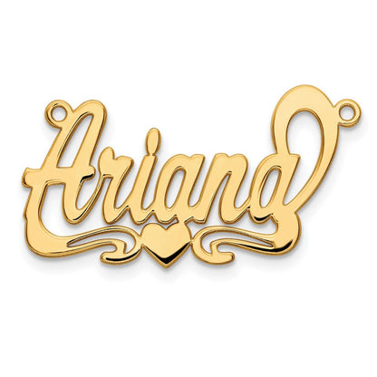 Vergoldet Sterlingsilber /gold Poliert Herz Name Platte