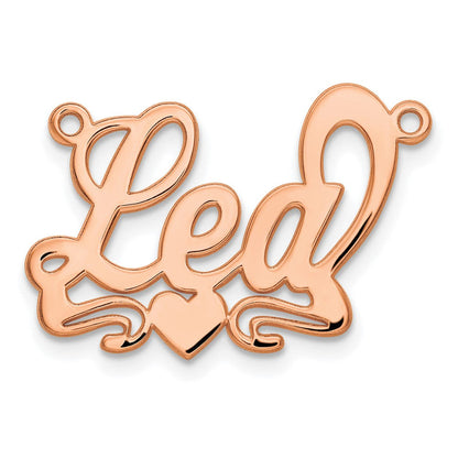 Roségoldbeschichtet Sterlingsilber /rose Poliert Herz Name Platte