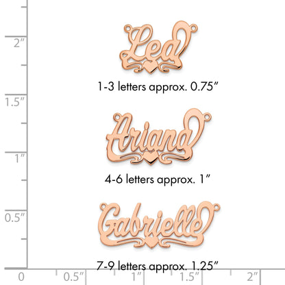 14K Roségold Poliert Herz Name Platte