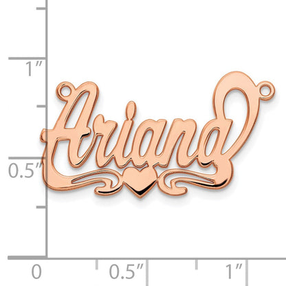 14K Roségold Poliert Herz Name Platte