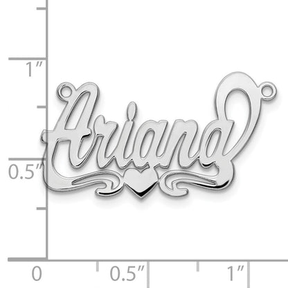 Sterlingsilber Silber/rhodiniert Poliert Herz Name Platte