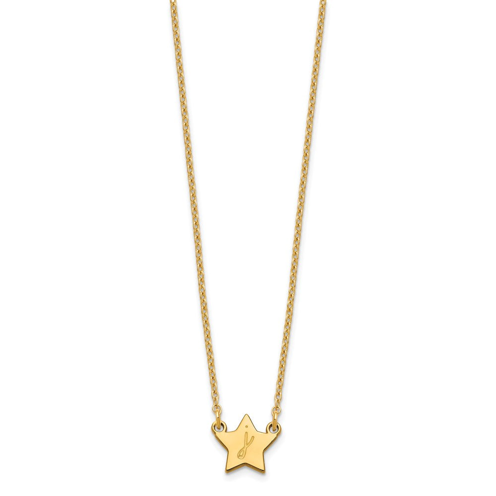 Vergoldet Sterlingsilber /gold Initiale Stern Halskette