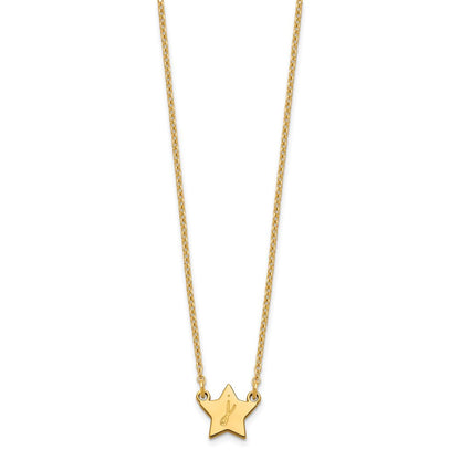 Vergoldet Sterlingsilber /gold Initiale Stern Halskette