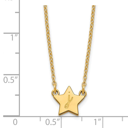 Vergoldet Sterlingsilber /gold Initiale Stern Halskette