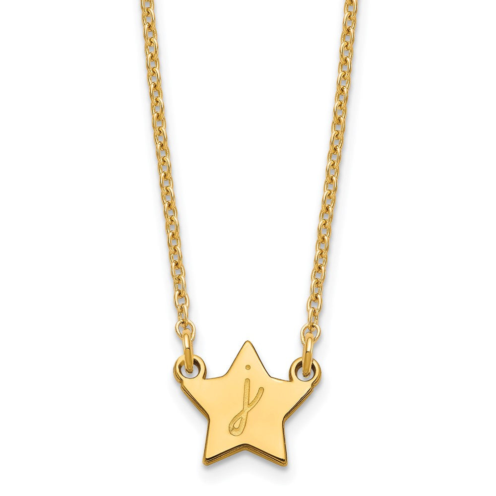 Vergoldet Sterlingsilber /gold Initiale Stern Halskette