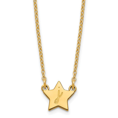 Vergoldet Sterlingsilber /gold Initiale Stern Halskette