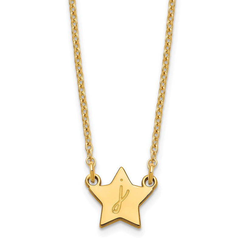 Vergoldet Sterlingsilber /gold Initiale Stern Halskette