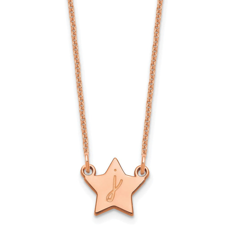 14K Roségold Initiale Stern Halskette