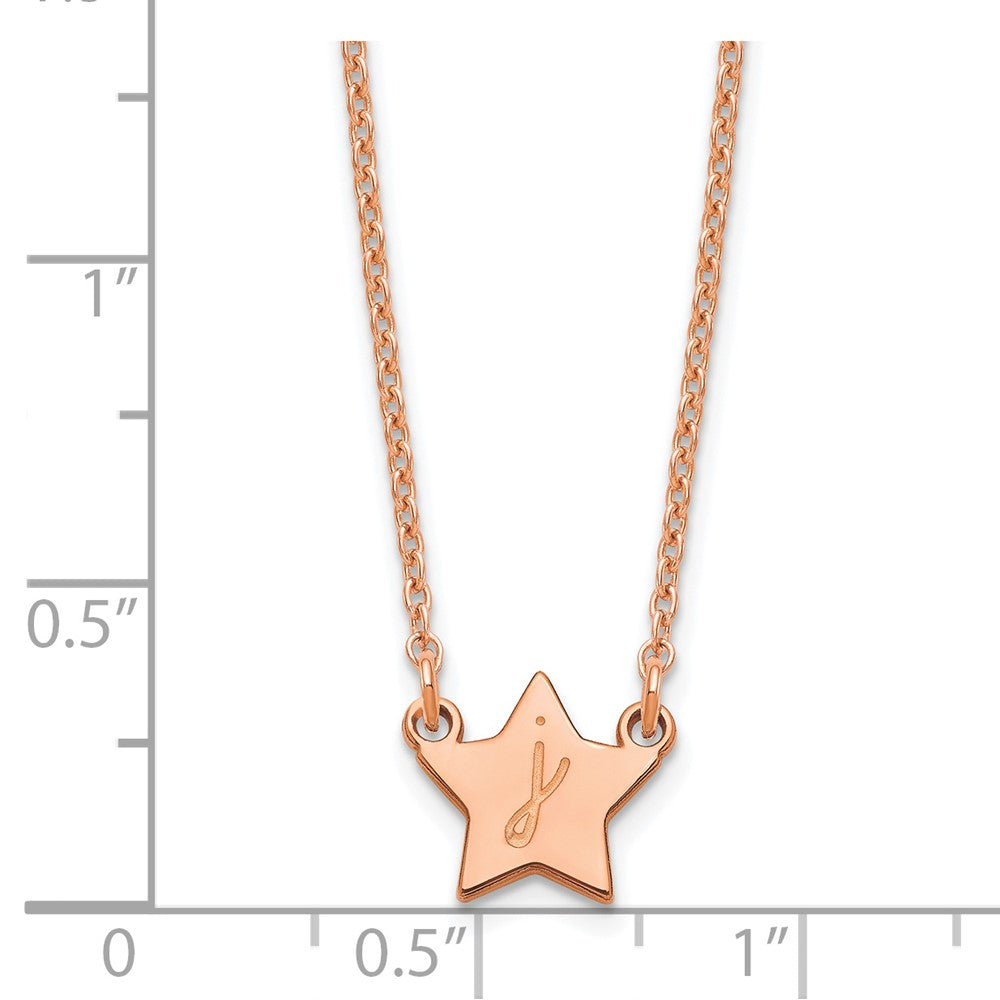 Roségoldbeschichtet Sterlingsilber /rose Initiale Stern Halskette