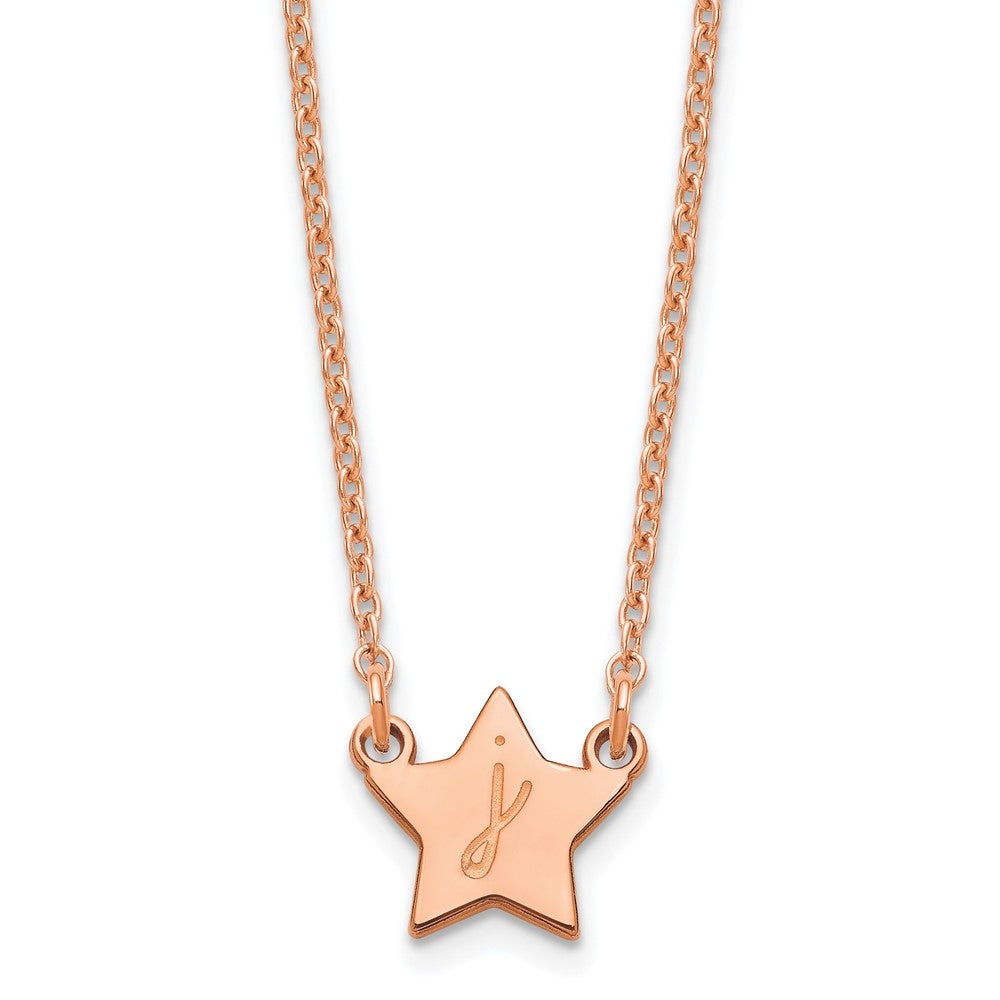 Roségoldbeschichtet Sterlingsilber /rose Initiale Stern Halskette