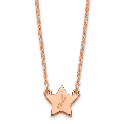 Roségoldbeschichtet Sterlingsilber /rose Initiale Stern Halskette