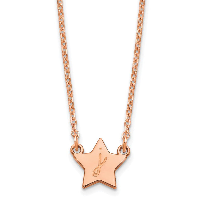 Roségoldbeschichtet Sterlingsilber /rose Initiale Stern Halskette
