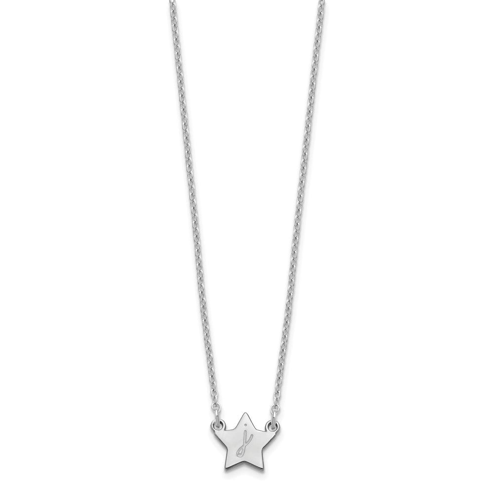 Sterlingsilber Silber/rhodiniert Initiale Stern Halskette