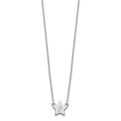 Sterlingsilber Silber/rhodiniert Initiale Stern Halskette