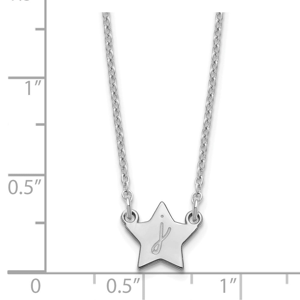 Sterlingsilber Silber/rhodiniert Initiale Stern Halskette