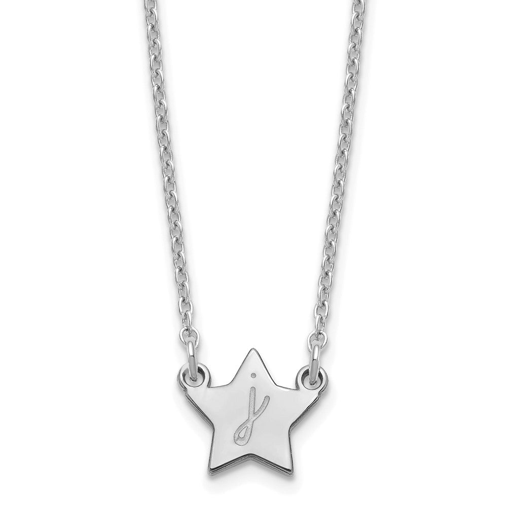 Sterlingsilber Silber/rhodiniert Initiale Stern Halskette