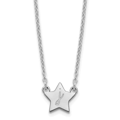 Sterlingsilber Silber/rhodiniert Initiale Stern Halskette