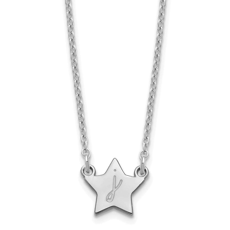 Sterlingsilber Silber/rhodiniert Initiale Stern Halskette