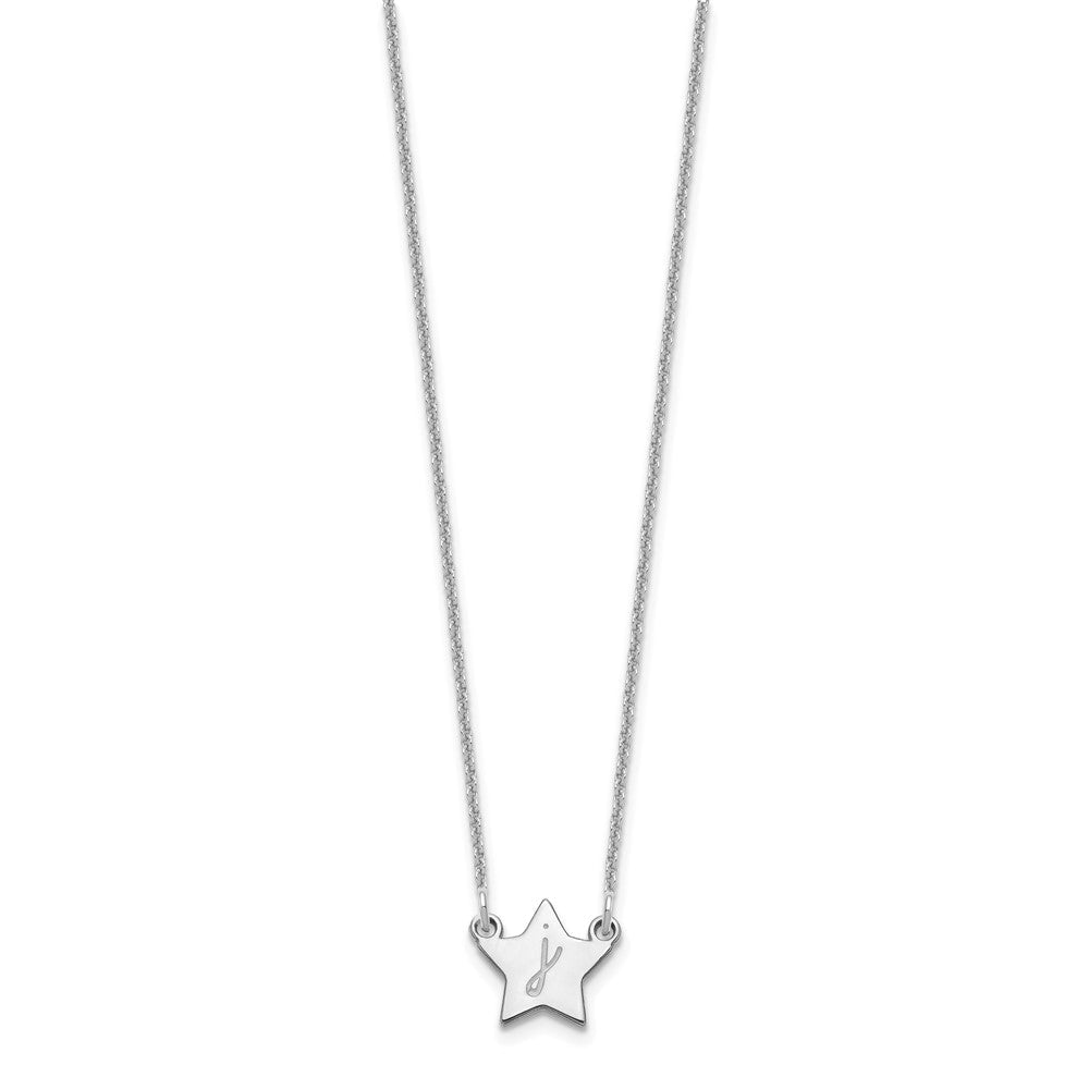 14K Weißgold Initiale Stern Halskette
