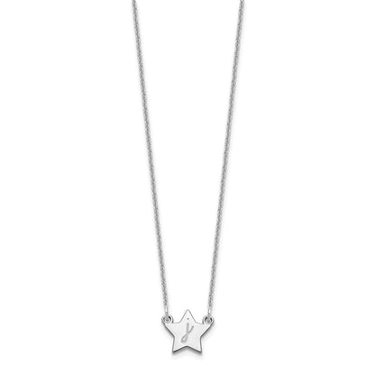 14K Weißgold Initiale Stern Halskette