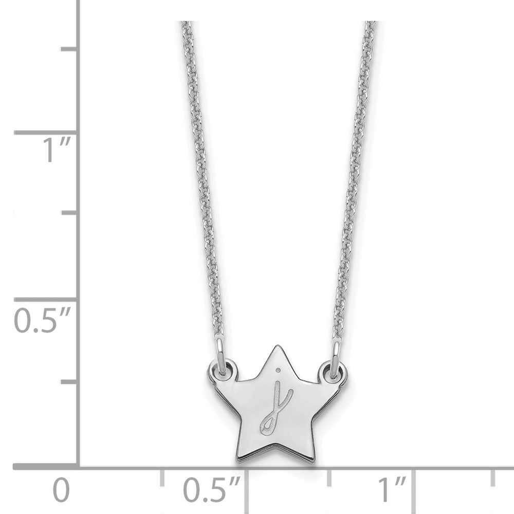 14K Weißgold Initiale Stern Halskette