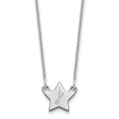 14K Weißgold Initiale Stern Halskette