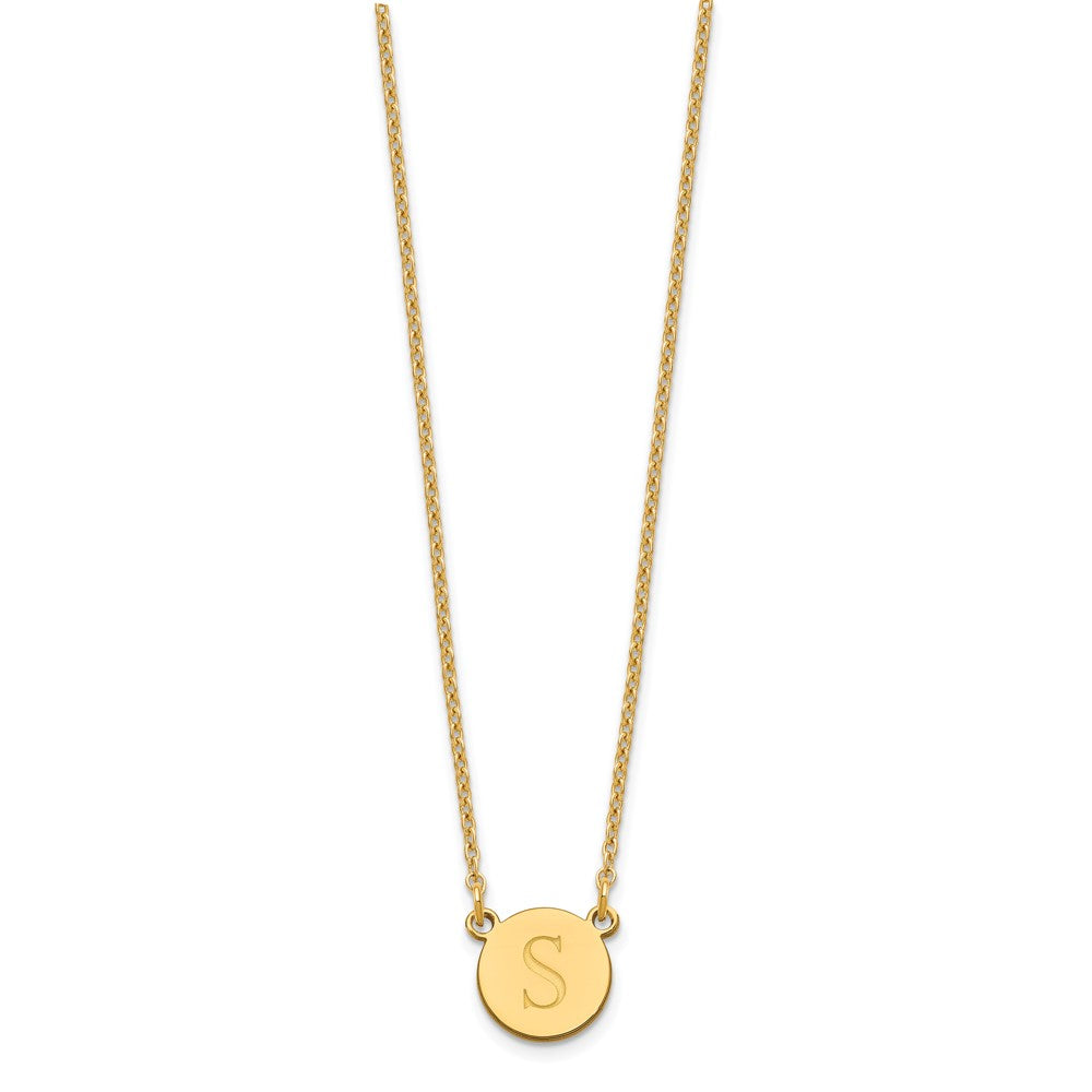 Vergoldet Sterlingsilber /gold Rund Initiale Halskette