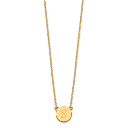 Vergoldet Sterlingsilber /gold Rund Initiale Halskette