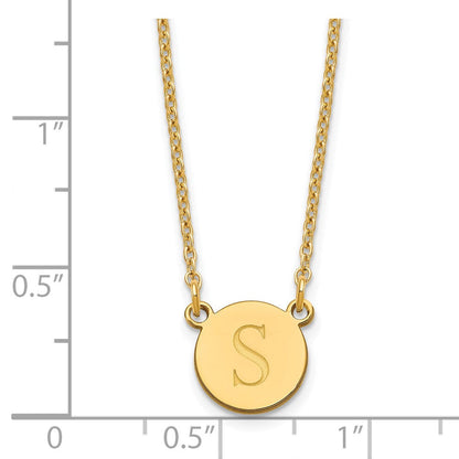 Vergoldet Sterlingsilber /gold Rund Initiale Halskette