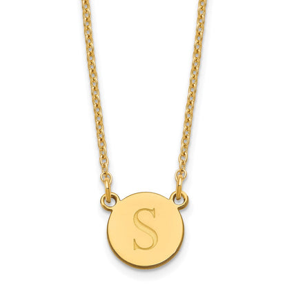 Vergoldet Sterlingsilber /gold Rund Initiale Halskette