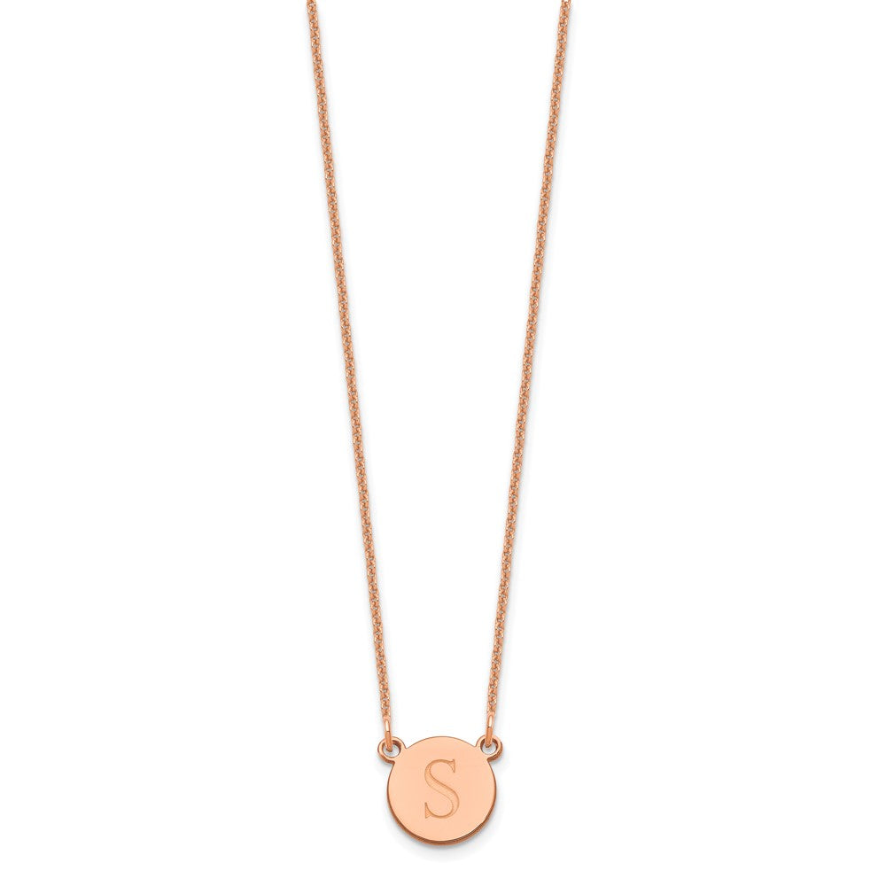 14K Roségold Rund Initiale Halskette