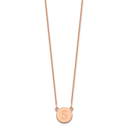 14K Roségold Rund Initiale Halskette