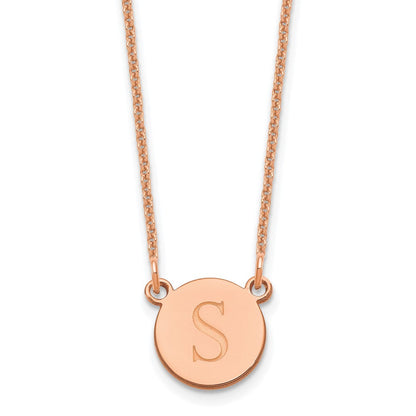 14K Roségold Rund Initiale Halskette