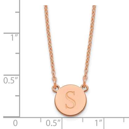Roségoldbeschichtet Sterlingsilber /rose Rund Initiale Halskette