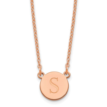 Roségoldbeschichtet Sterlingsilber /rose Rund Initiale Halskette