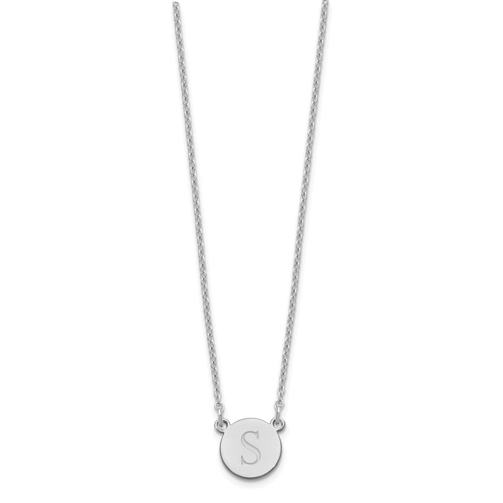 Sterlingsilber Silber/rhodiniert Rund Initiale Halskette