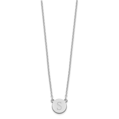 Sterlingsilber Silber/rhodiniert Rund Initiale Halskette