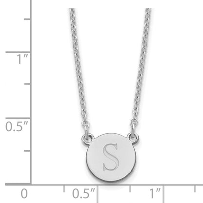 Sterlingsilber Silber/rhodiniert Rund Initiale Halskette