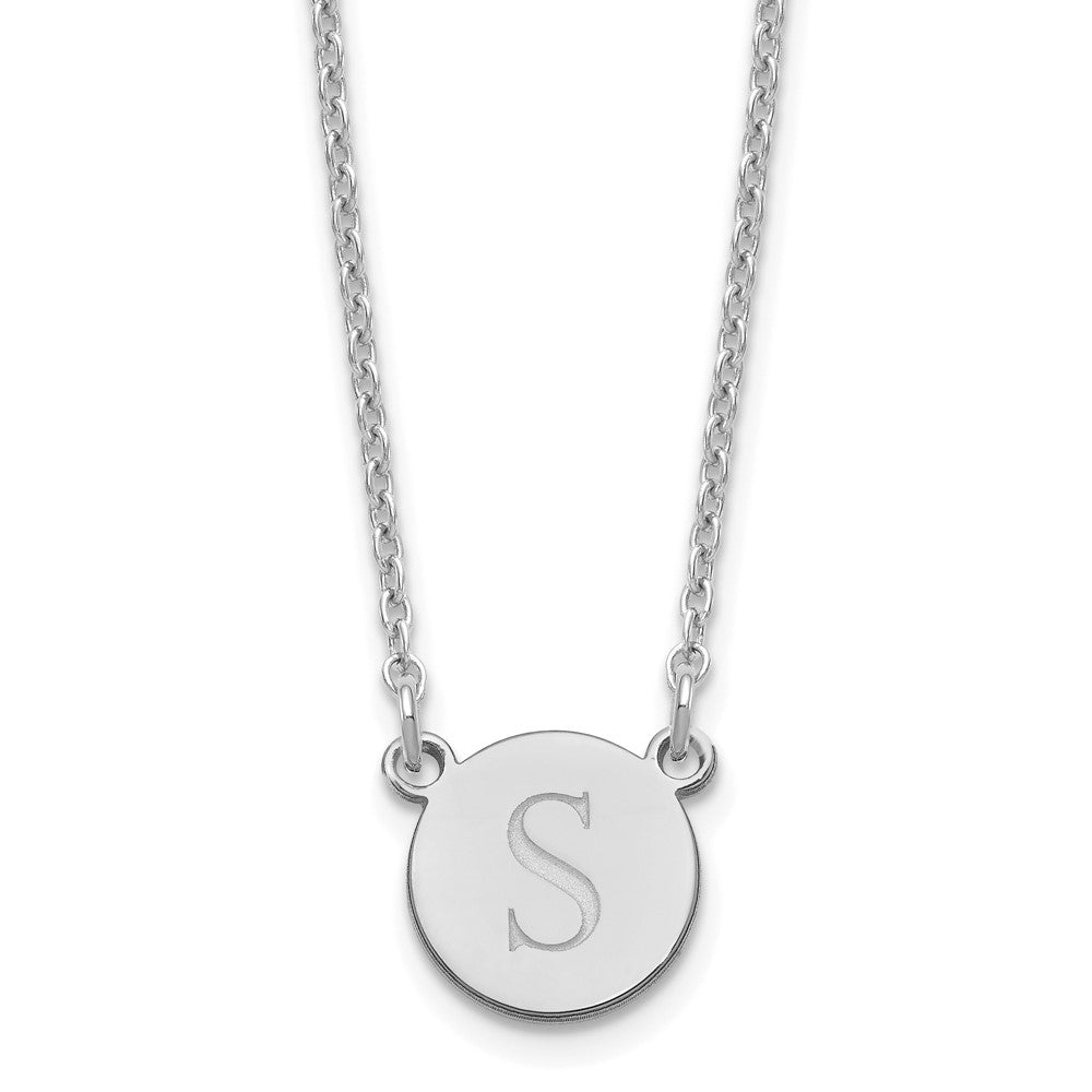 Sterlingsilber Silber/rhodiniert Rund Initiale Halskette