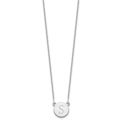 14K Weißgold Rund Initiale Halskette