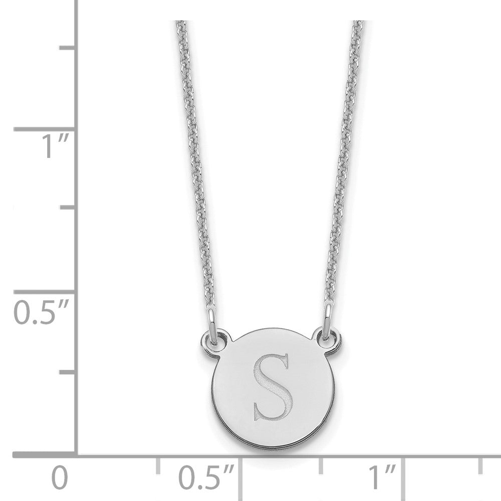 14K Weißgold Rund Initiale Halskette