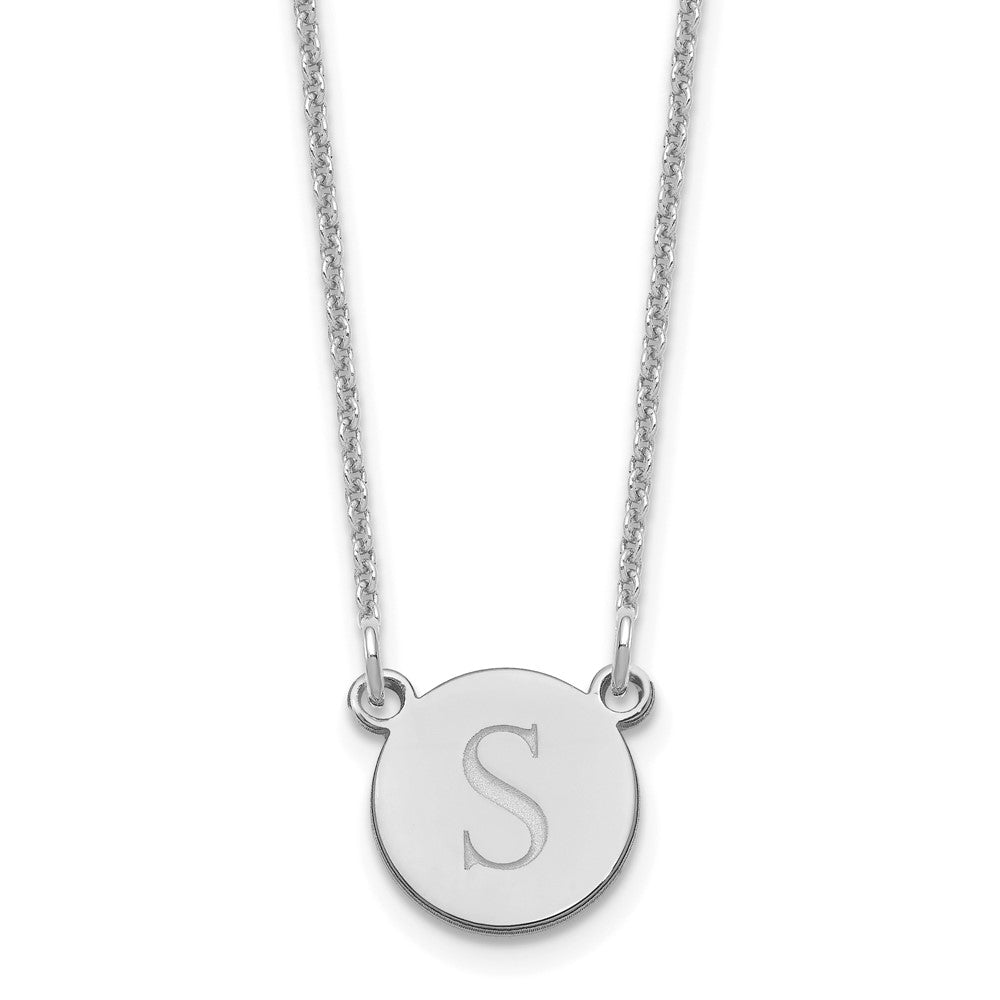 14K Weißgold Rund Initiale Halskette