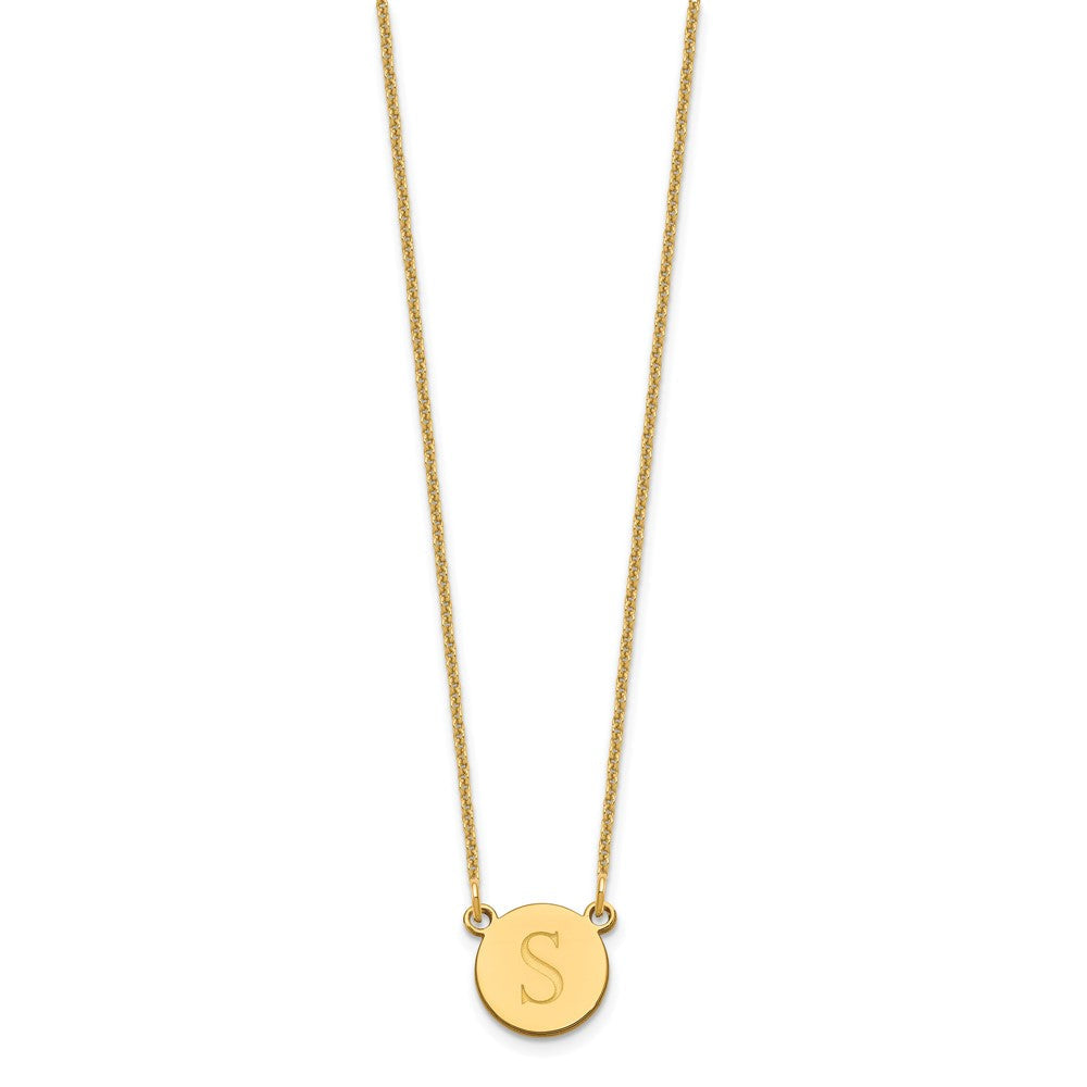 14K Gelbgold Rund Initiale Halskette