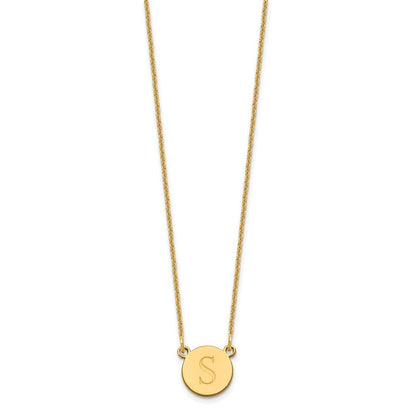 14K Gelbgold Rund Initiale Halskette