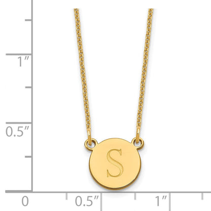 14K Gelbgold Rund Initiale Halskette