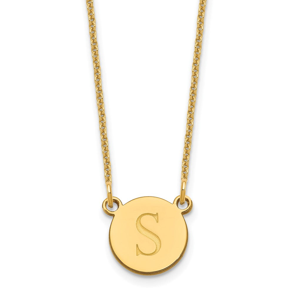 14K Gelbgold Rund Initiale Halskette