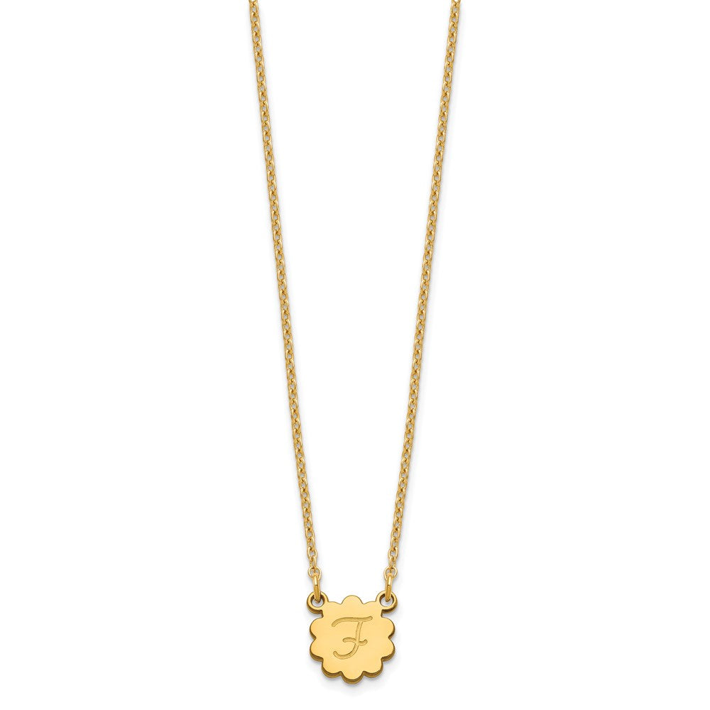 Vergoldet Sterlingsilber /gold Initiale Blume Halskette